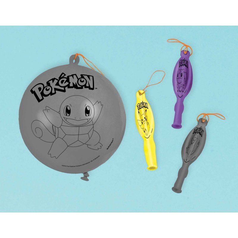 Pack of 4 vibrant Pokémon Classic Punch Balloons, 40CM, ideal for parties and fun activities, featuring beloved characters.
