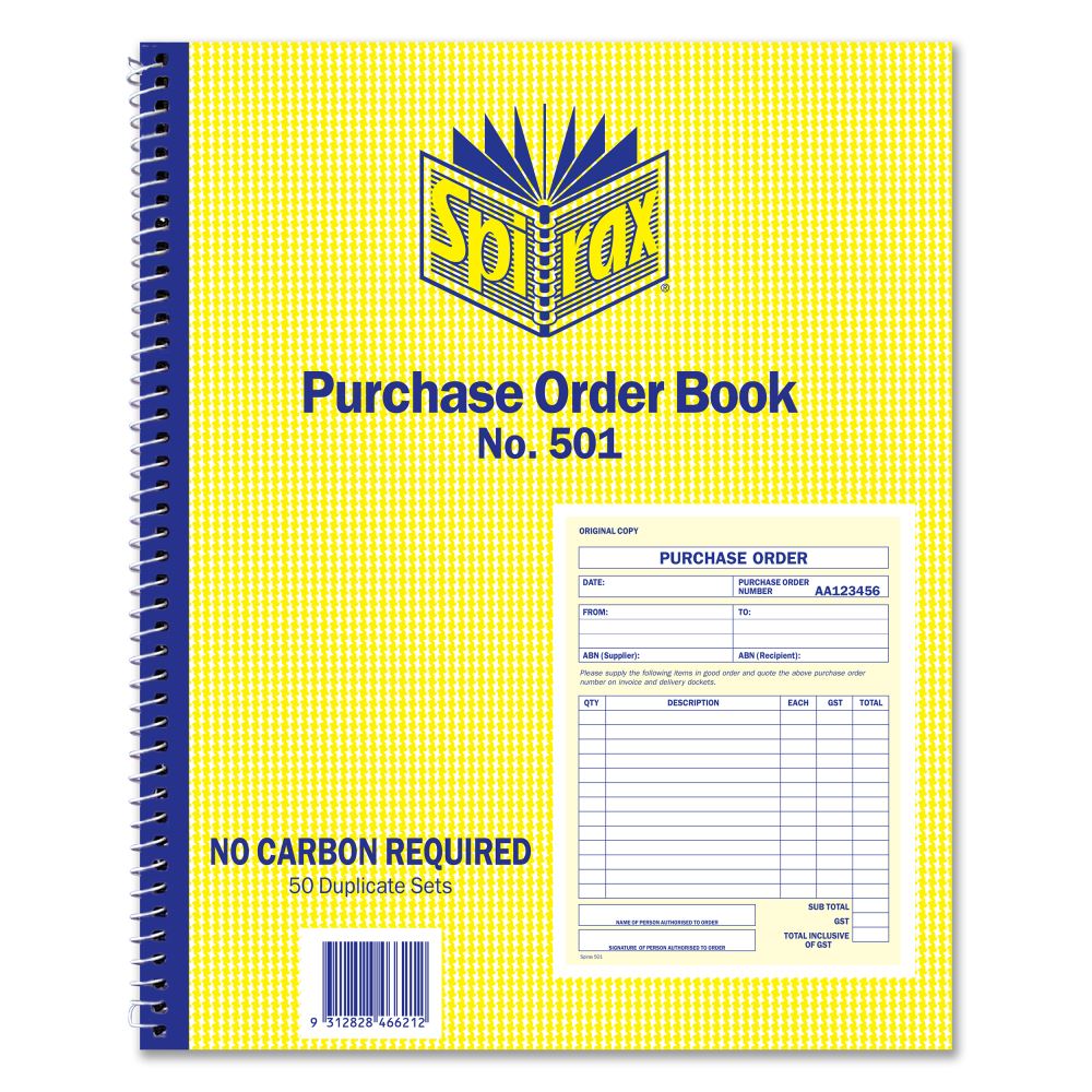 SPIRAX 501 PURCHASE ORDER BOOK QUARTO 250x200mm