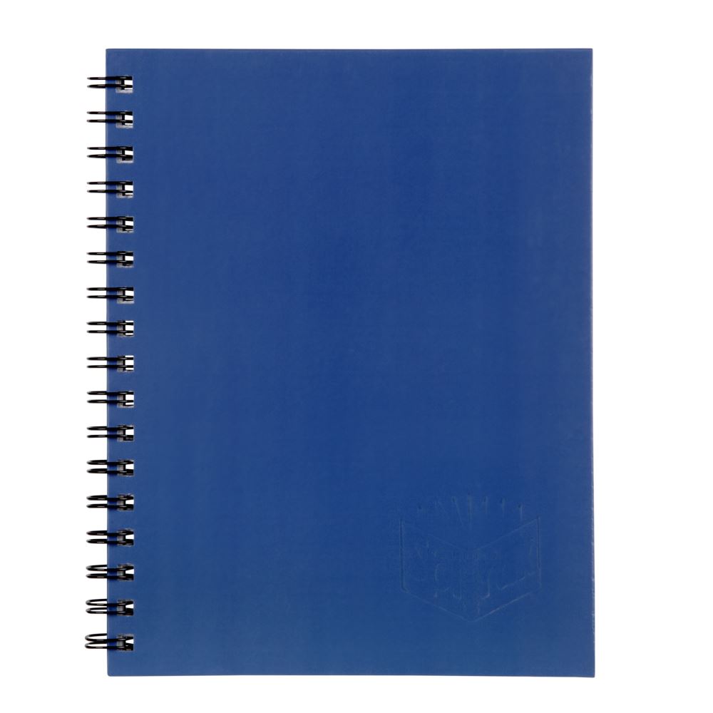 SPIRAX 511 blue hard cover book, 225x175mm, 200 high-quality ruled pages with red margin, includes 4-year calendar.