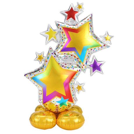 A vibrant 149cm foil balloon featuring a colorful cluster of stars, perfect for festive celebrations and events.