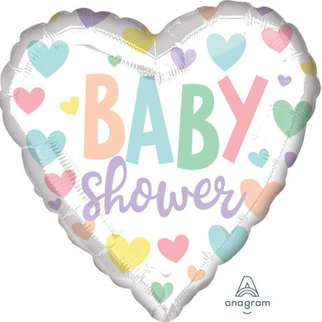 Vibrant 45cm foil balloon with 'Love' theme, perfect for baby showers and celebrations, self-sealing for easy use.