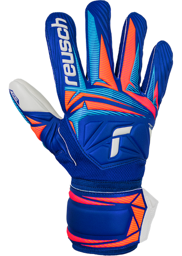 Gloves - Reusch Attrakt Grip - Sharp Blue/White/Shocking Orange - Size 11