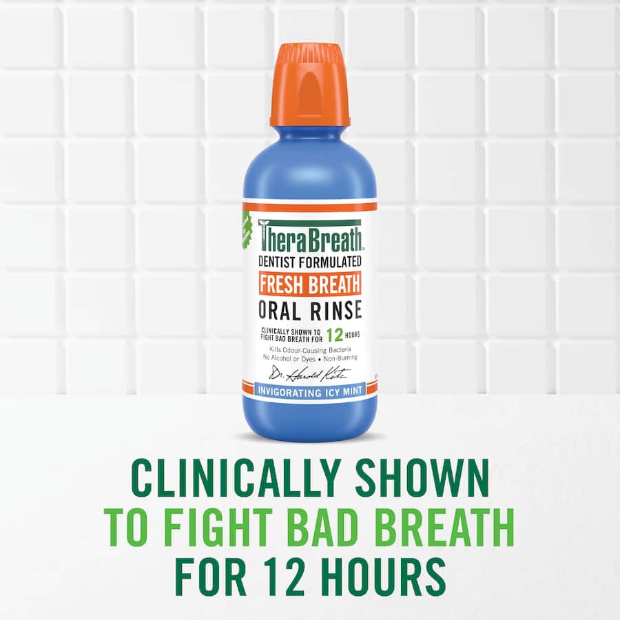 Therabreath Mouthwash Invigorating Icy Mint 473mL