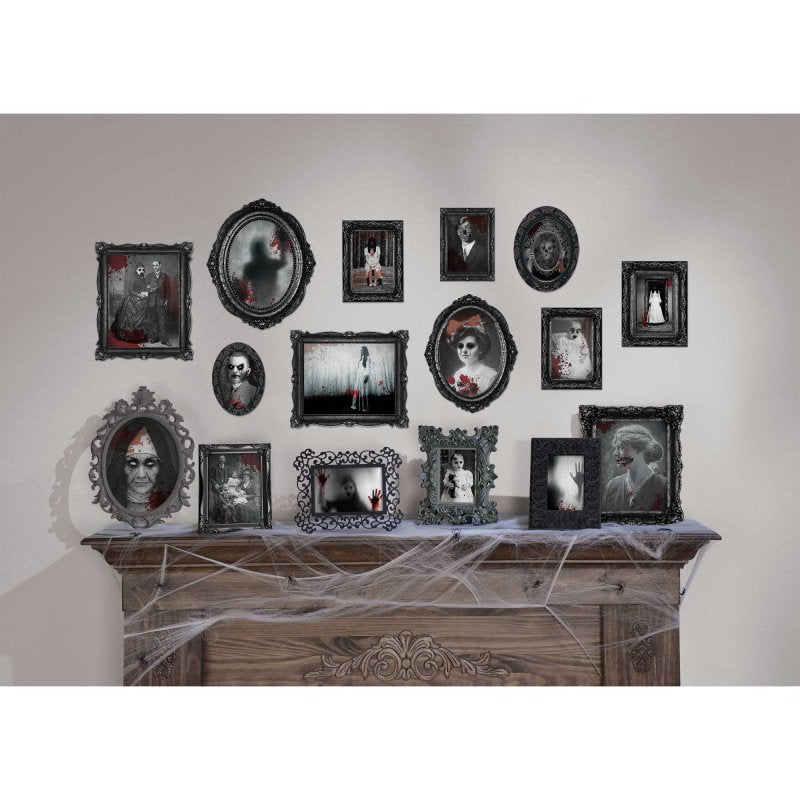 Pack of 30 assorted Dark Manor framed pictures cutouts, perfect for Halloween decor and creative projects.