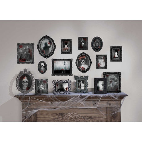 Pack of 30 assorted Dark Manor framed pictures cutouts, perfect for Halloween decor and creative projects.