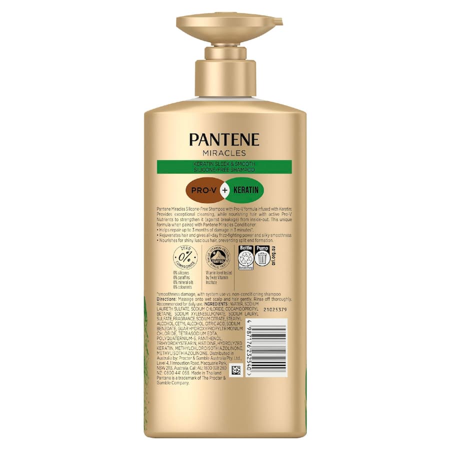 Pantene Miracles Shampoo Keratin Sleek & Smooth 650mL