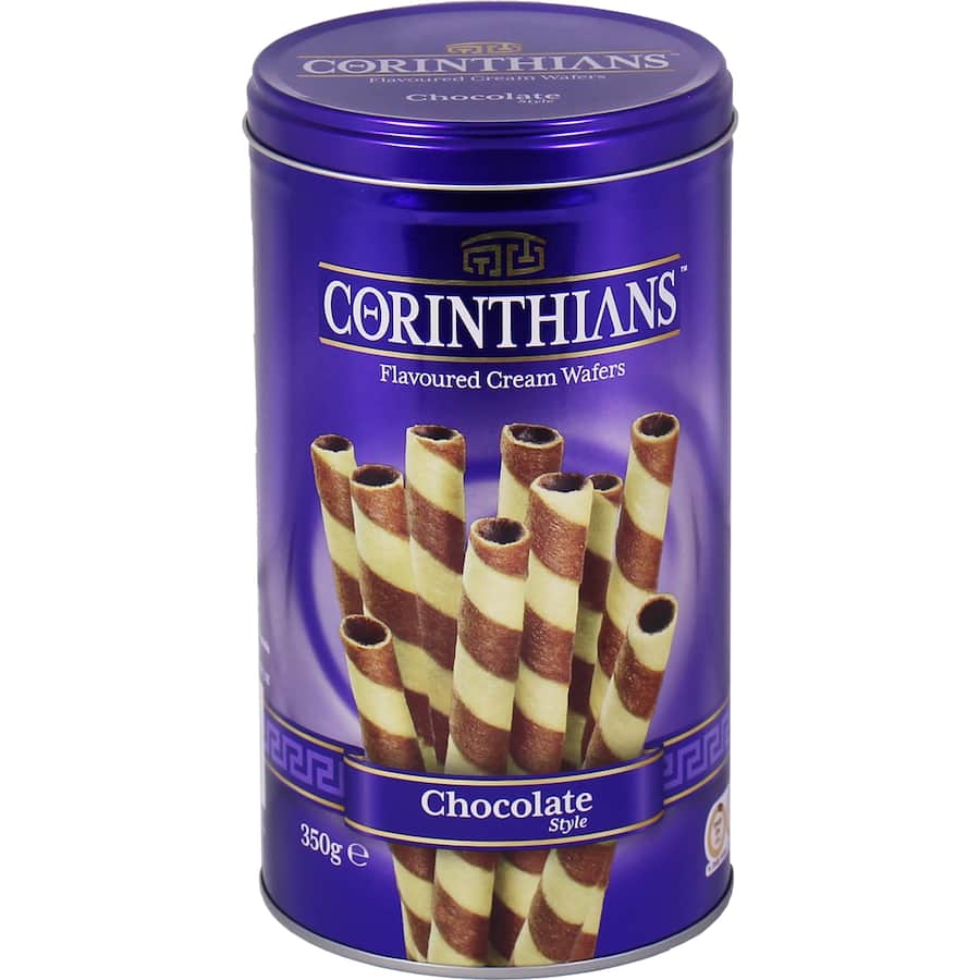 Corinthians Wafer Sticks Chocolate Tin 350g