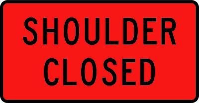 Road Works Sign | Shoulder Closed W950mm x H500mm - Standard