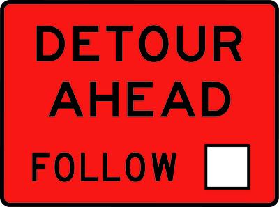 Road Works Sign | Detour Ahead Follow W1000 x H750mm - Standard
