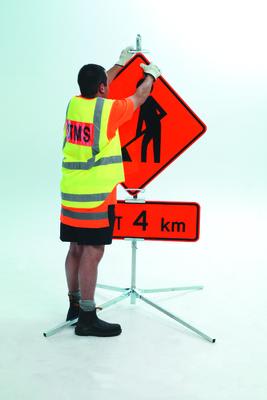 Road Works Sign-Traffic Warning Sign Stand & Base (Double Sided)