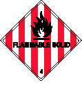 Hazardous Substances Label | Flammable Solid 4 W100mm x H100mm (Roll of 500)