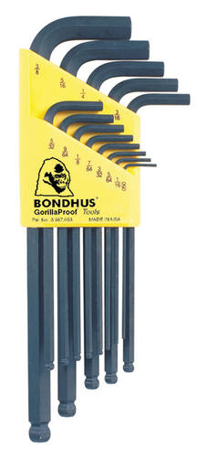 BONDHUS L/Wrench Hex Key Set 13pc Imperial BLX13