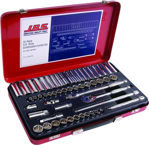 JBS Socket set 3/8" drive AF/Metric 55 pce (Each)