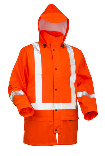 Tornado, TTMC-W17 PU/PVC Jacket (Each) - Fluro Orange - Size: 5XL