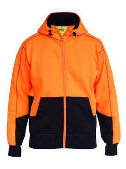 Bisley, Hi Vis Fleece Hoodie, BK6819 (Each) - Fluro Orange - Size: 4XL