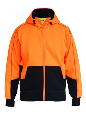 Bisley, Hi Vis Fleece Hoodie, BK6819 - Fluro Orange - 5XL