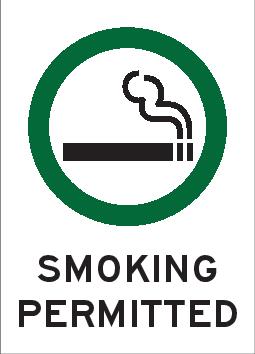 Prohibition Sign | Smoking Permitted W90mm x H125mm (Pack of 5)