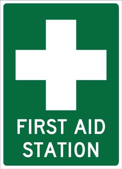 Emergency Info Sign | First Aid Station-W180mm x H250mm-Single Sided