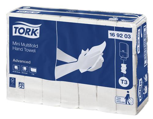 Tork T3 Mini 1ply Multifold Paper Towel 185 Sheets (Case of 42 Packs)