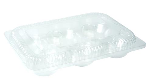 Plix BC22 Tartpack Bakery Clam holds 6 Tarts 210x150x40mm 50 (Pack)
