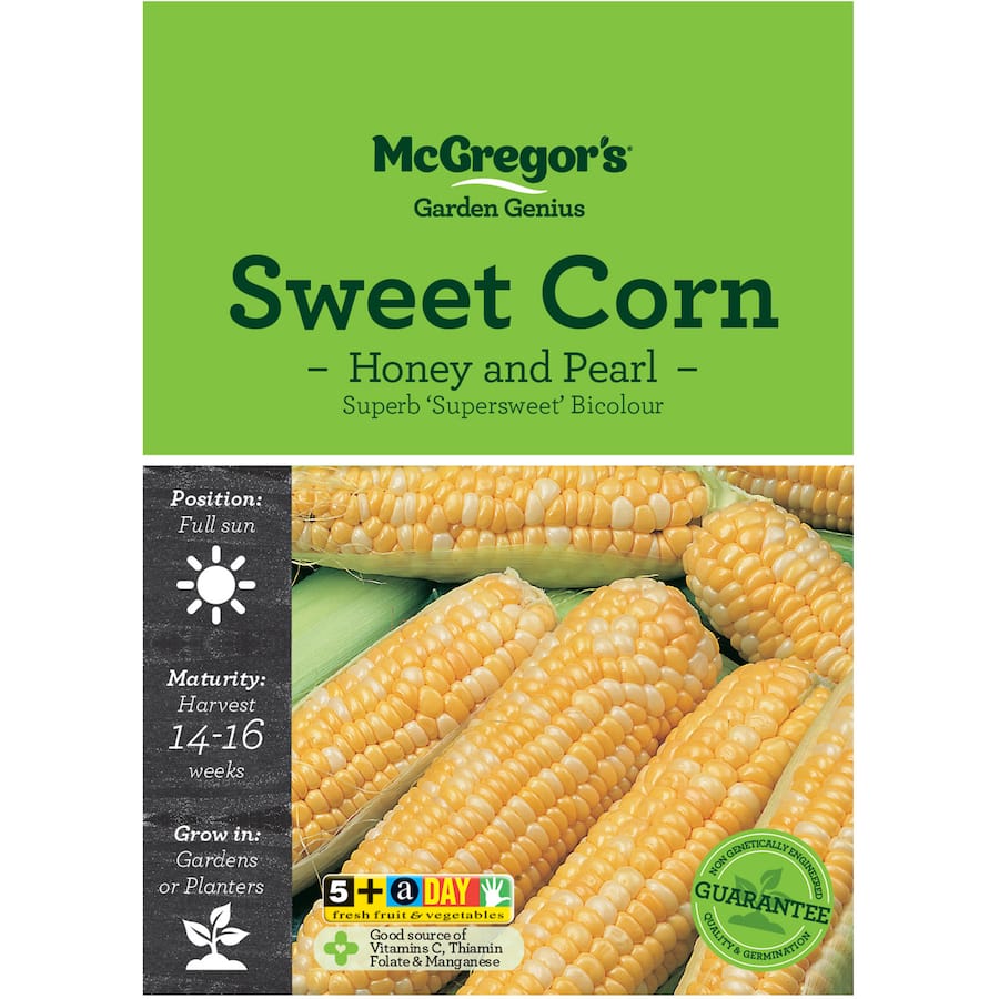 Mcgregors Vegetable Seeds Sweetcorn Honey Pearl