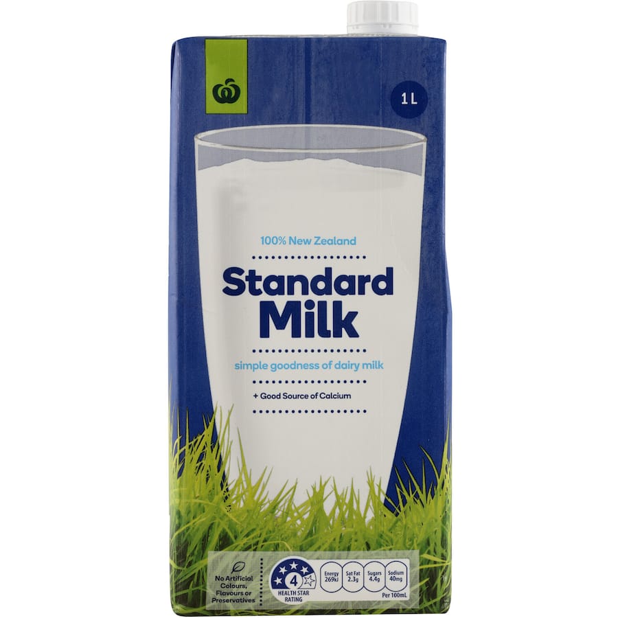 Woolworths Milk Standard Uht Carton 1L