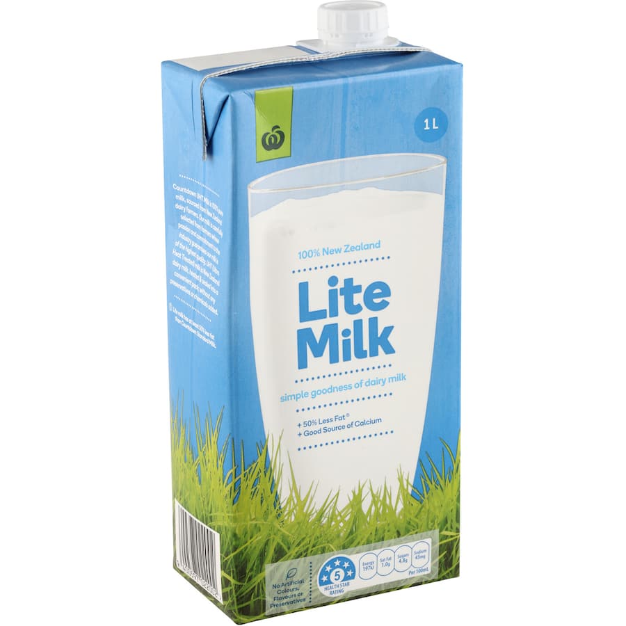 Woolworths Milk Lite Uht Carton 1L
