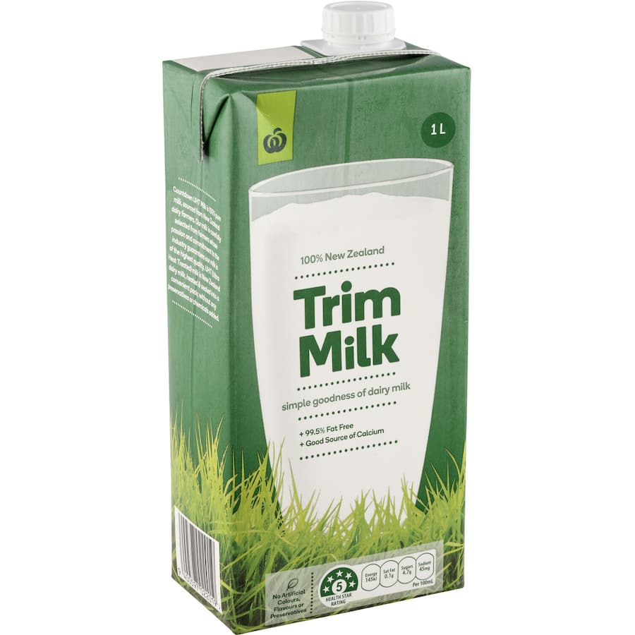 Woolworths Milk Trim Uht Carton 1L
