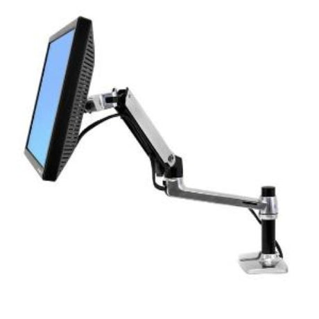 Ergotron LX Desk Mount Arm for 32-inch monitors, featuring adjustable height and ergonomic design for optimal viewing comfort.