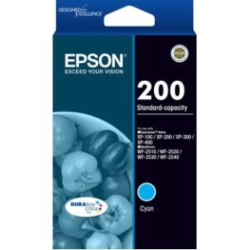Epson DURABrite Ultra Cyan Ink Cartridge for vibrant, high-quality prints with quick-drying, water and fade resistance.