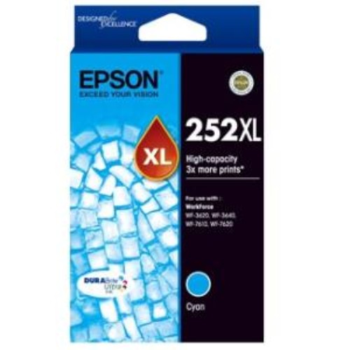 High Capacity Cyan Ink Cartridge 252XL - Epson DURABrite Ultra - Fast-Drying & Durable