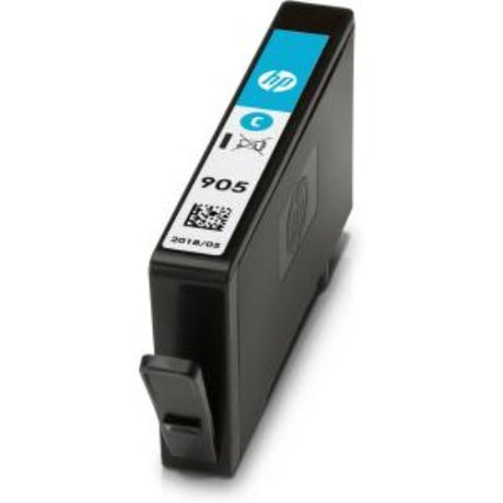 HP 905 Cyan Ink Cartridge for vibrant prints, yielding up to 315 pages with easy installation and high-quality performance.