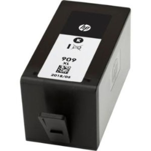 HP 909XL Black Ink Cartridge, high yield for up to 1500 pages, ensuring sharp, vibrant prints for home and office use.