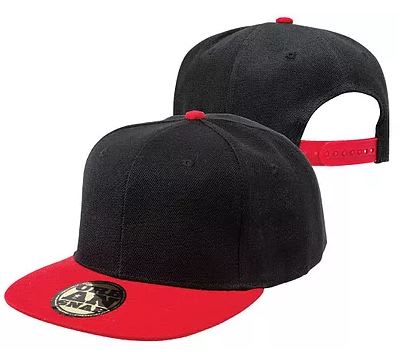 Urban Snapback Cap - Black/Red (BR) (Size: OSF)