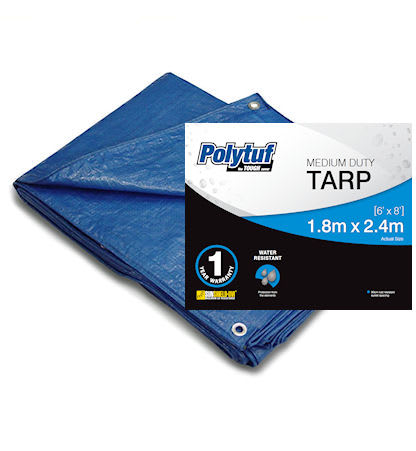 Polytuf Medium Duty Blue Tarpaulin 1.8 x 2.4m