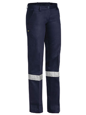 Bisley, Women's Taped Work Pant, BPL6007T - Navy (Size: 22)