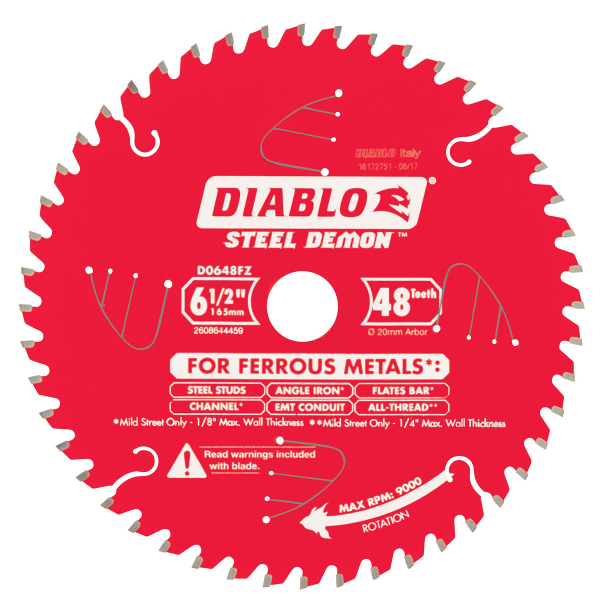 Diablo Steel Demon Circular Saw Blade 165mm 48T (Each)