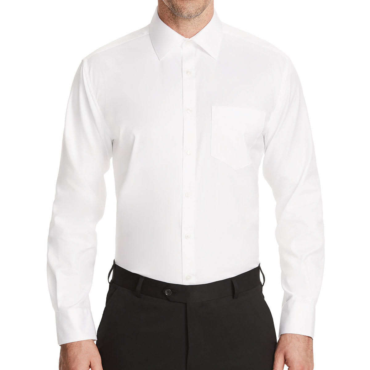 CATJ4B, Men's Poplin Long Sleeve Shirt, NNT - White (Size: 38)