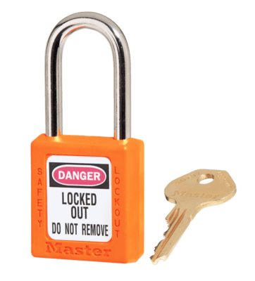 Master Lock 0410 Zenex Safety Lockout Padlock Orange, Keyed Alike 38mm 40 (Pack)