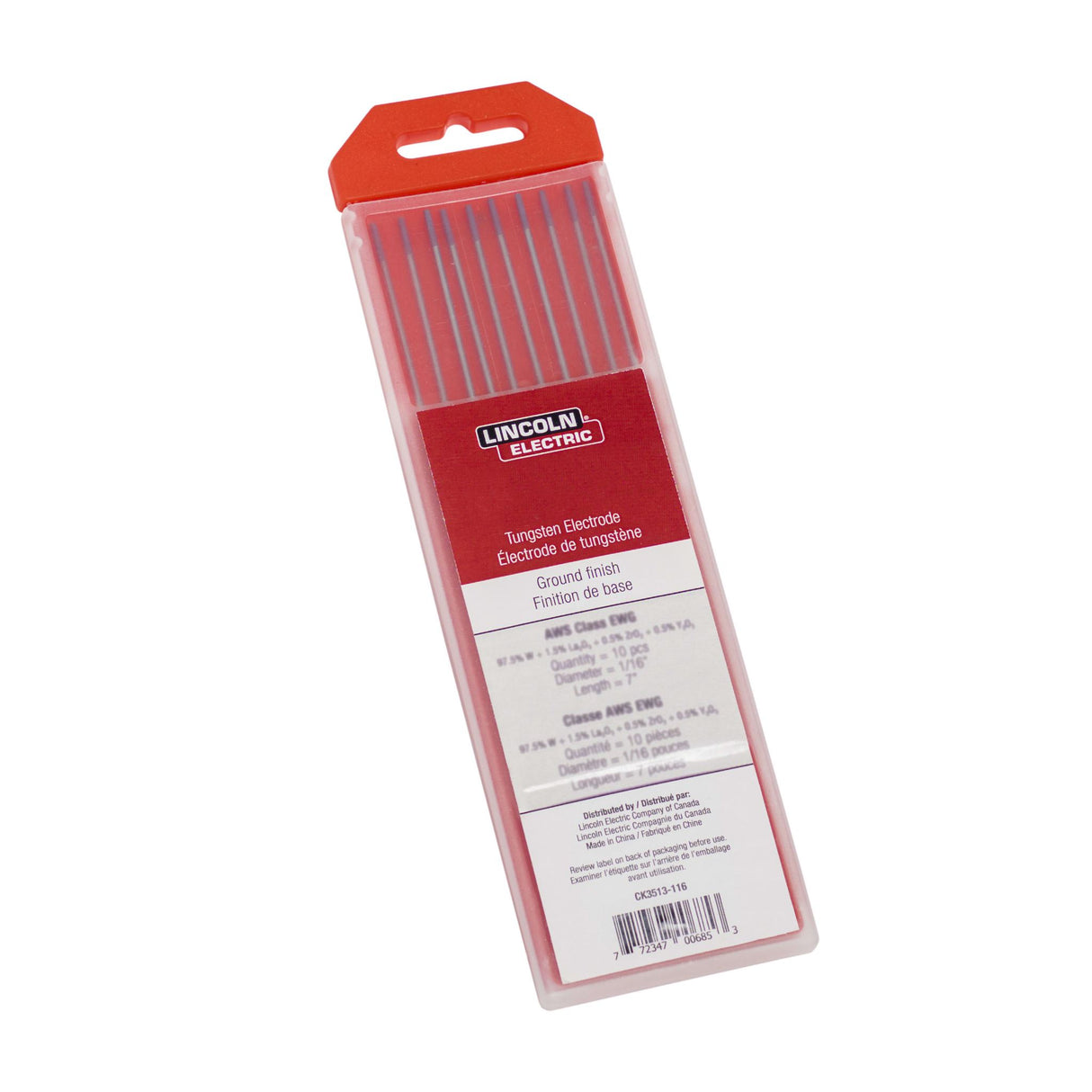 Lincoln Tig Tungsten 1% Lanthanated Black Tip 1.6mm Pack of 10