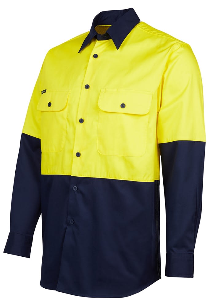 JB's Wear Long Sleeve Shirt - Orange/Navy (Size: 7XL)