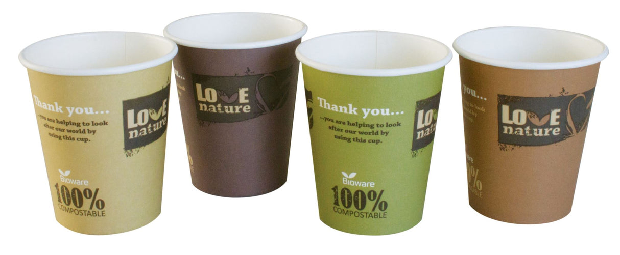 Paper Cups, Single Wall, Love Nature 8oz 50 (Pack)