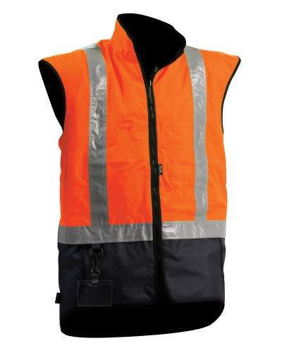 Bison, Stamina Hi Vis Winter Vest, 512051 - Orange/Navy (Size: 3XL)