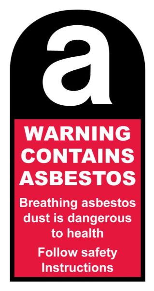Asbestos Warning Label - 75 x 150mm (Pack of 10)