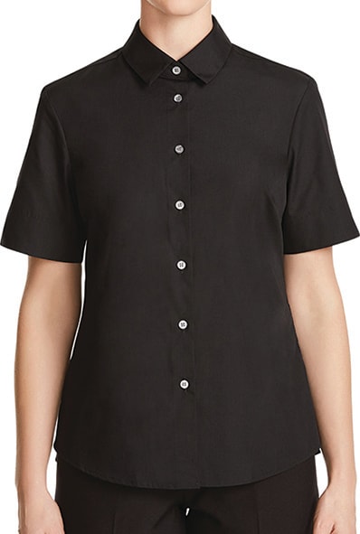 CATU8H, Women's Short Sleeve Poplin Shirt, NNT - Black (Size: 22)