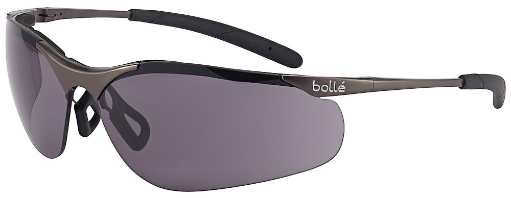 Bolle Contour Metal Safety Glasses, Smoke Lens