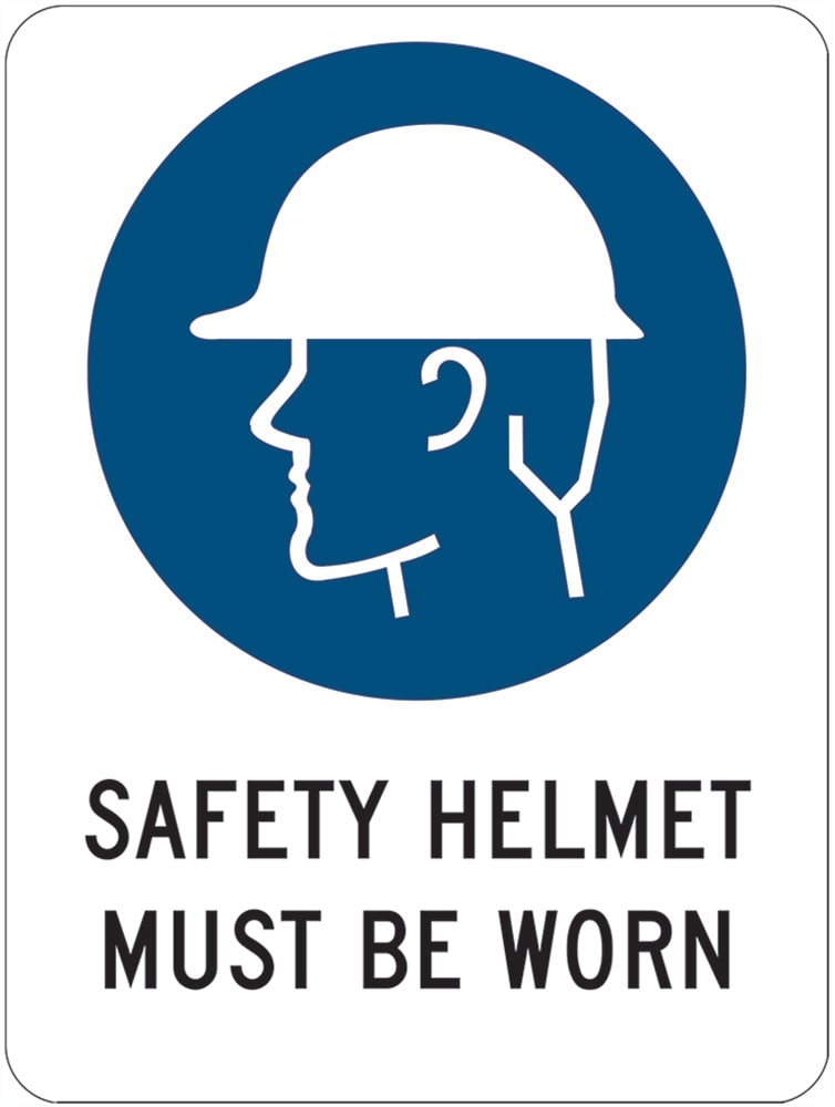Mandatory Sign | Safety Helmet Must Be Worn W450mm x H600mm -