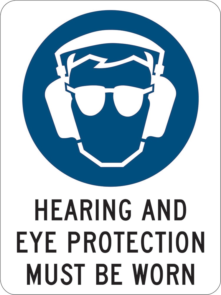 Mandatory Sign|Hearing/Eye Protection Must Be Worn W225mm x H300mm -