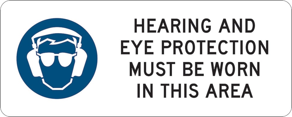 Mandatory Sign|Hearing/Eye Protection Must Be Worn W450mm x H180mm -