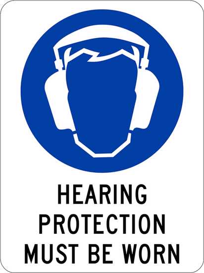 Mandatory Sign | Hearing Protection Must Be Worn-W90mm x H125mm-Pack of 5